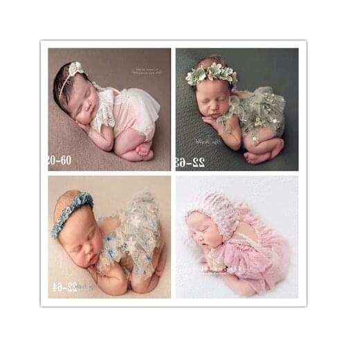 2020 Newborn Photography Props Accessories Girl Outfit Hat Set Baby Bebe Fotografie Studio Romper Photo Shoot Costume For Girls