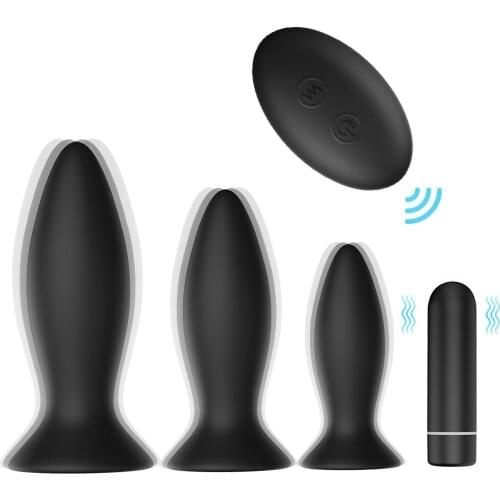 3 pcs Remote Control Butt Plug Sex Toys Chastity Anal Plug Vibrator For Man Women