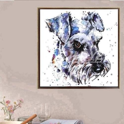 3D Diamond Embroidery schnauzer painting puzzle 5d, full, diy diamond painting christmas, square rhinestone, mosaic, dog FG1958