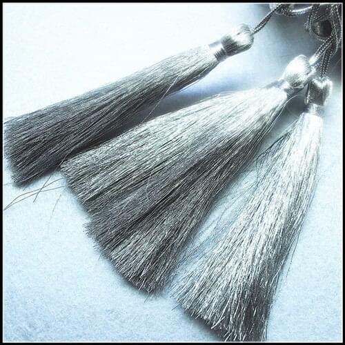 5pcs silver tassel pendants for craft or jewelry making accessories 10cm length for keychains golden and silver colors