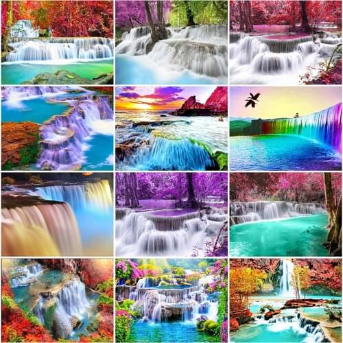 5D Diamond Painting Landscape Full Square/Round Diamond Embroidery Waterfall Scenery Rhinestone Mosaic Needlework Handmade Kit