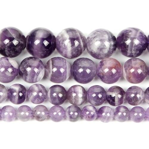 4-12mm Natural Stone Beads Smooth Round Amethysts Agates Loose Beads For Jewelry Making DIY Charm Bracelet Necklace Handmade
