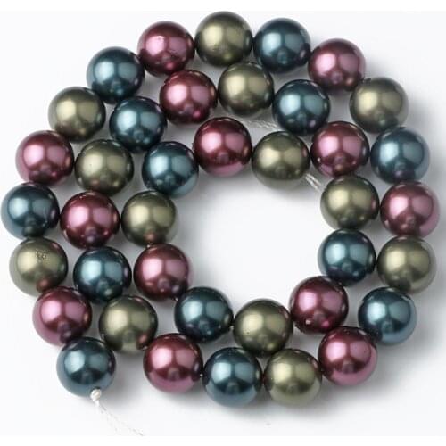 Black Multicolor Shell Pearl Beads Natural Round Loose Spacer Finding Beads For Jewelry Making Diy Necklace Bracelet 6/8/10/12mm