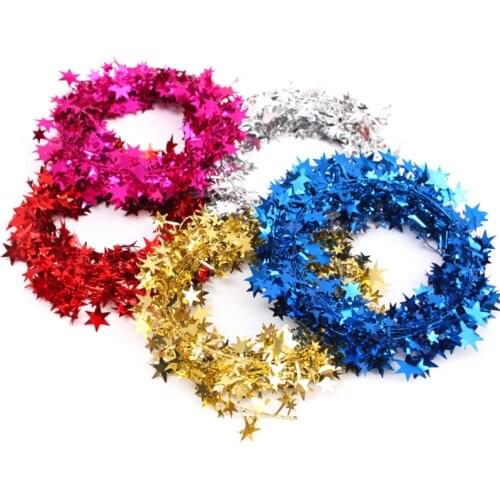 Hot 2 pcs 7.5cm Star Rattan Christmas Garland ornaments stars Tree Hanging Star Pine Garland Christmas Decoration Ornament stars