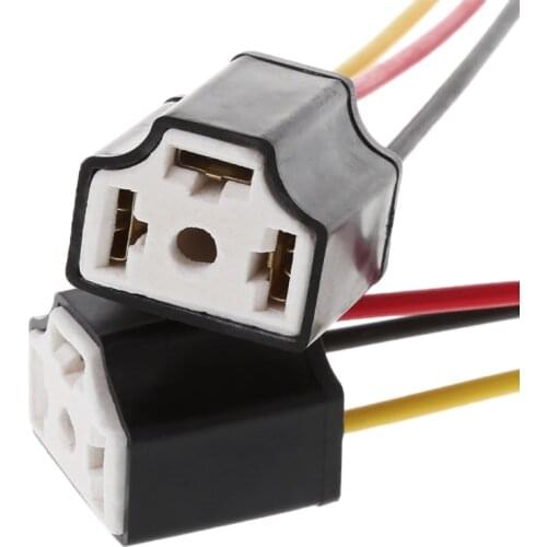 H4 9003 Car Truck Female Ceramic Headlight Extension Light Socket Adapter 12V Automobiles Lights Base