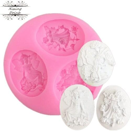 Xixing DIY cartoon fairy shape Chocolate Mold kitchen supplies sugar cake decoration tool plaster mold