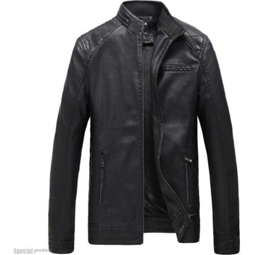 Nice Autumn Jacket Men Casual Stand Collar PU Leather Jackets Mens Outwear Windbreaker Faux Leather Coats chaqueta cuero hombre