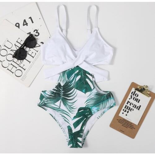 Swimsuit One Piece Color Matching Womens Swimsuit Strap Sexy Triangle Bikini