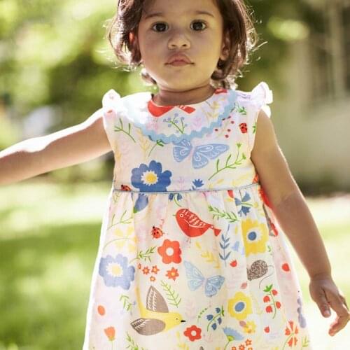 Summer Toddler Girl Cartoon Casual Dresses Kids Quality Cotton Clothes Baby Girl Sleeveless Princess Dress Costume Outfits 2Y-7Y