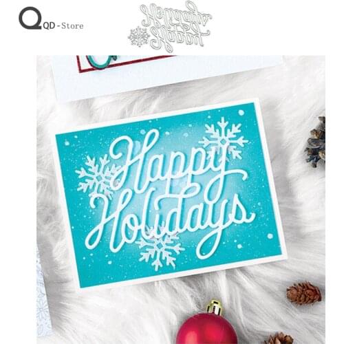 Happy Holidays Metal Cutting Dies Scrapbook Handmade Tools DIY Card Make Mold Model Craft Decoration Wholesale Mold New Die