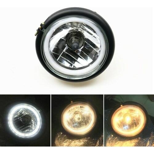 Motorcycle Retro Headlight High/Low Beam Lamp For Cafe Racer Old School Cruiser