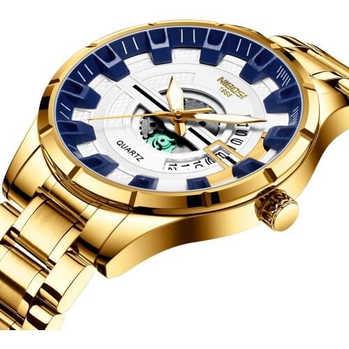 NIBOSI Top Brand Luxury Men Watches Date With Week Business Watch Men Waterproof Stianless Steel Male Clock Fashion