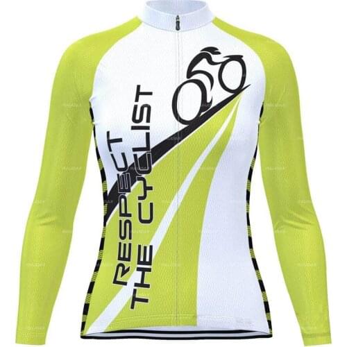 New Womens Autumn Respect Cyclist Long Sleeve Cycling Jersey Breathable Printed Shirt Bike Clothing Ropa De Ciclismo Para Mujer