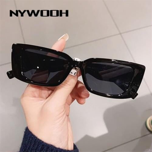 NYWOOH Small Vintage Sunglasses Women Men Vintage Rectangle Sun Glasses Fashionable Travel Shades Eyewear UV400