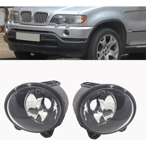 Pair Front bumper Driving Fog Light Lamps For BMW E53 X5 2003-2006 Clear Lens