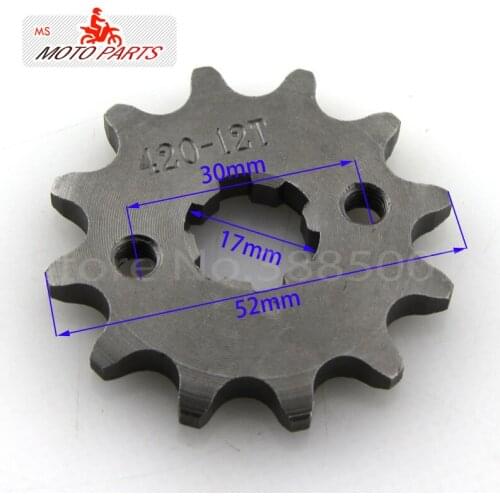 420 12 Tooth 17mm ID Front Engine Sprocket With Retainer Plate Locker For 50cc 70cc 90cc 110cc 420 Motorcycle Dirt Bike ATVQuad