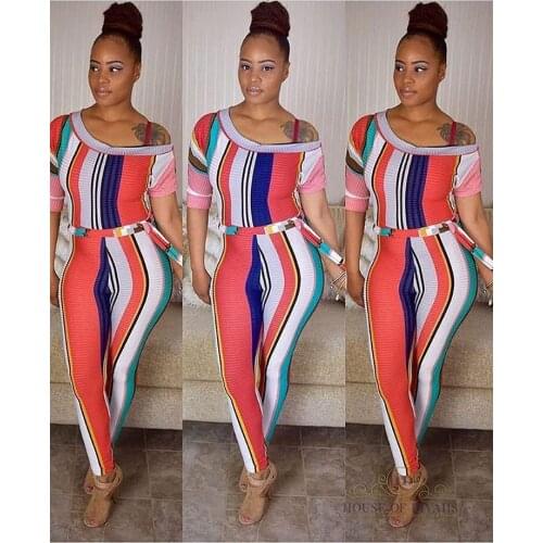 Striped Sexy Fashion Nightclub Womens Long Short Sleeve Fashion Vertical Knitted Jumpsuit 2021 Womens Jumpsuit Street Dress