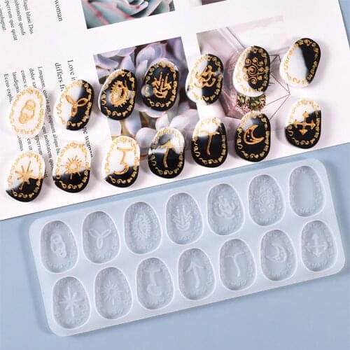 Silicone Resin Mold For Jewelry Making Pendant Rectangle Rune Energy Symbol White DIY Necklace Jewelry Gifts 20.2cm x 8cm,1Piece