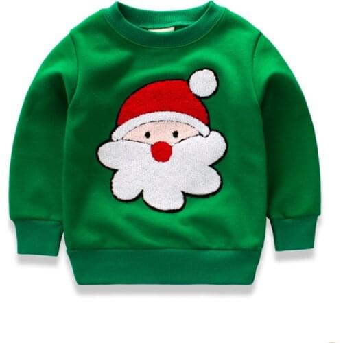 Baby Boys Sweatshirts Long Sleeve green Christmas Children T shirts Cotton Girls Pullover Tops 2017 Kids Infant Tees Clothes