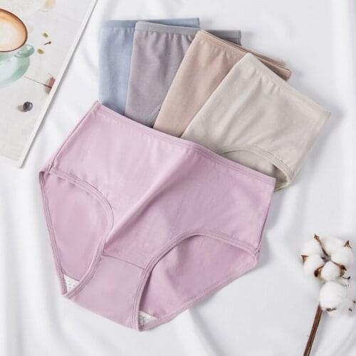 High Waist Panties Women Cotton Body Shaper Soft Underwear Solid Colors Seamless Briefs Sexy Comfort Female Lingerie Size L XXL