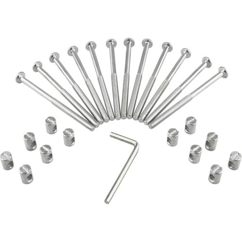 M6 X 40 - 80mm Furniture Hardware Inverted Hexagon Screw Baby Bed Screw Cross Hole Nut Oblique Flat Head Screw Hammer Nut