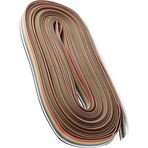1 meter 1.27mm Spacing Pitch10 WAY 10P Flat Color Rainbow Ribbon Cable Wiring Wire For PCB DIY 10 Way