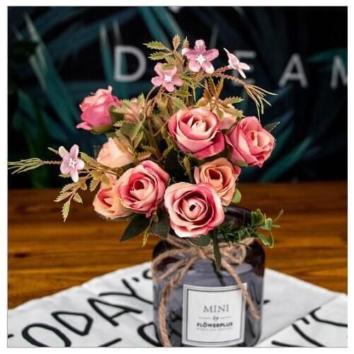 10 pcs rose 5 colors 30 cm long 5 branch Wedding decoration Artificial flowers Noble silk flowers