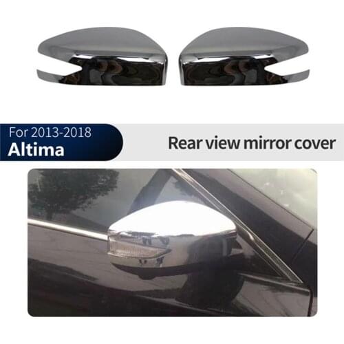 2pcs Silver ABS Chrome Car Plated Side Rearview Mirror Cover Trim Fit For Nissan Altima Teana 2013-2018