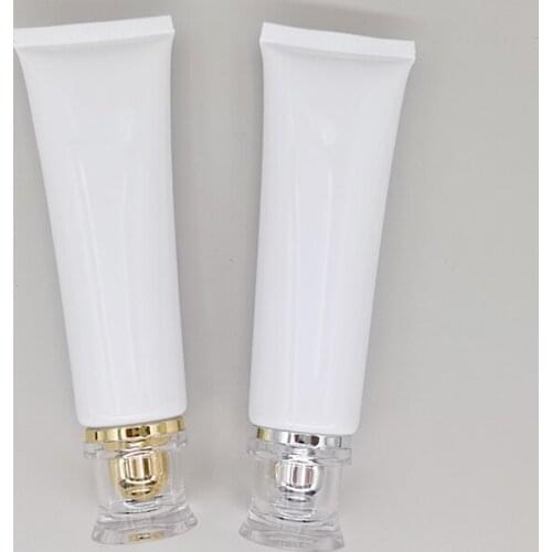 30pcs 50g Mini Travel Women Perfume White Soft Tube Empty white Cosmetic Cream Lotion Shampoo Facial Cleanser Containers