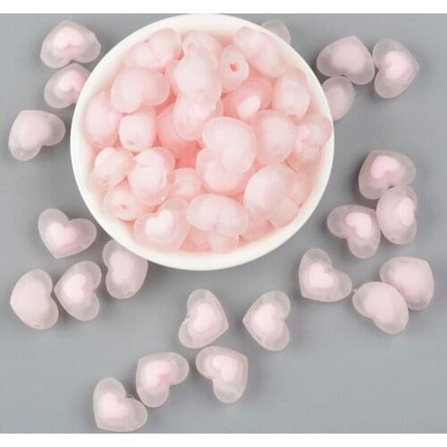 30PCS Acrylic Spaced Beads Transparent Heart Shape Beads For Jewelry Making DIY Necklace Earrings Accessories Handmade DIY