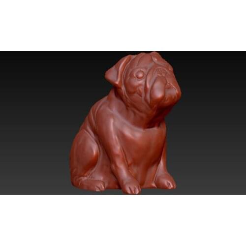 3D model for cnc or 3D printers in STL file format - pug dog