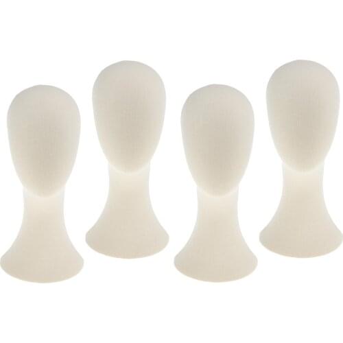 4pcs 21Inch Canvas Block Wigs Making Mannequin Head Hat Caps Mask Display Model