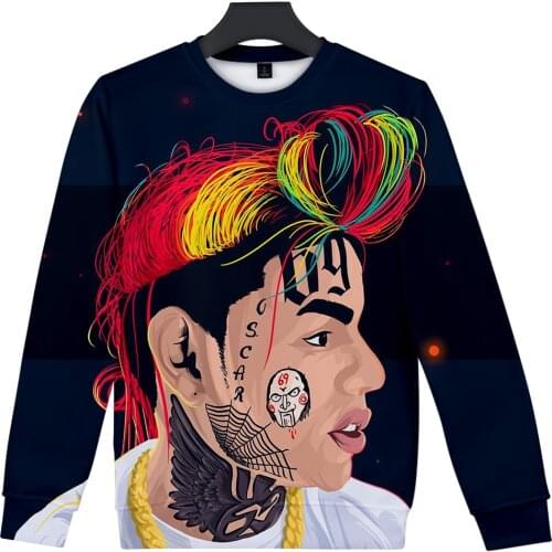 6IX9INE TEKASHI 69 3D Printed Crewneck Sweatshirt Women Men Casual Pullover Hoodie Unisex Long Sleeve Mens Tracksuit Moleton