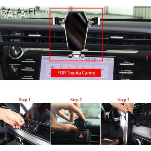 Car Mobile Phone Holder Stand For Toyota Camry in Car No Magnetic GPS Smartphone Holders Air Vent Clip Mount Support Accessories
