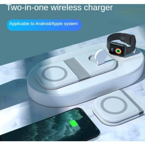2 In 1 Wireless Charger for Magsafe IPhone 12 Pro Max 15W Magnetic Dual Folding Qi Wireless Charging Dock for Apple IWatch