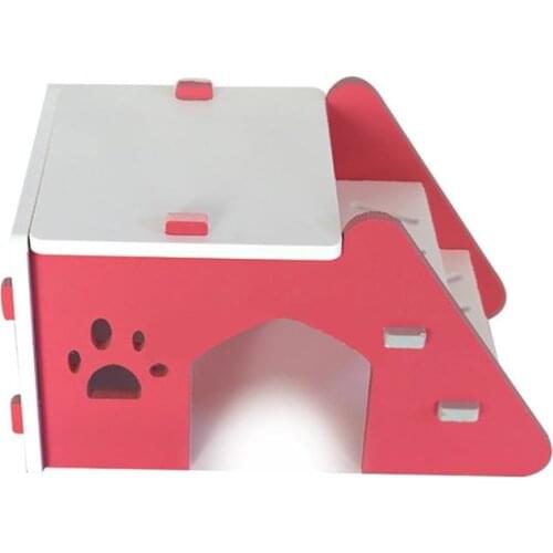 1pc Wooden Hamster Hideout Double Layer Cute Small Pet House Hamster Climbing Toy Pet Cage Hamster For Guinea Pig Small Pet