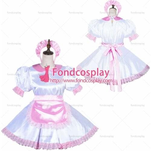 Lockable Sissy Maid Satin Dress Unisex CD/TV Tailor-Made[G3819]