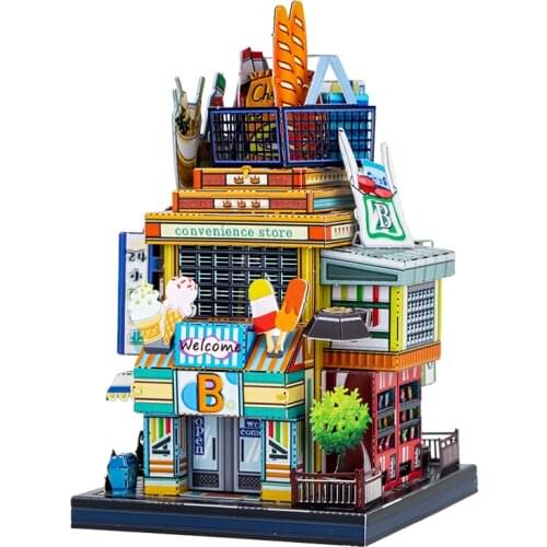 Art Model MU 3D Metal Puzzle Art Tour Japan Convenience Store Model kits DIY Laser Cut Assemble Jigsaw Toy GIFT For Children