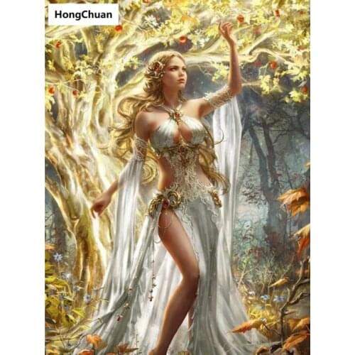 Beautiful girl, wall decoration, canvas art, square circle, cross stitch diamond painting, diamond inlay, hand sticker gift