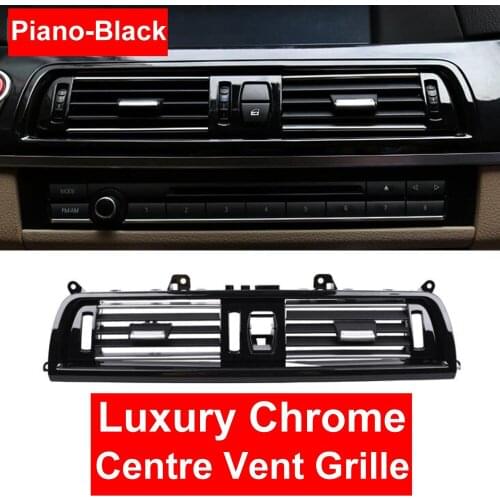 LHD Left Hand Drive Piano-black Centre Middle Car Air Conditioning Vent Grill Outlet Panel Chrome Plate For BMW 5 Series F10 F18