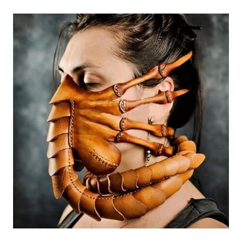 Alien Predator Facehugger Cosplay Mask Official Covenant Poseable Halloween Masquerade Halloween Party Latex Mask Props