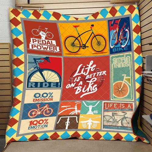 Cartoon Bicycle Quilt 3D Artistic Creative High End Kids School Adults Bed Summer Cool Quilt Hot Sales Dropshipping