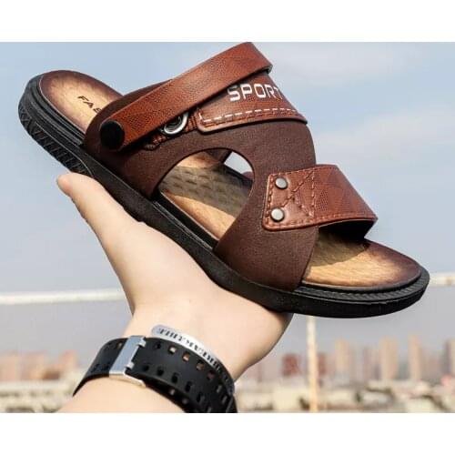 QZ24 Men Shoes Summer Slip-On artificial leather Mens Sandals Zapatos De Hombre