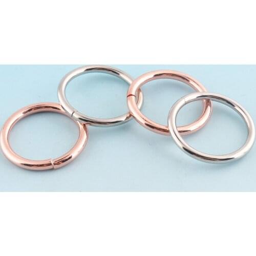 Rose Gold O Ring 25mm Non Welded Metal O Buckle Belt Strap Buckle Webbing O Ring Leather Craft Belt Buckles DIY Accessories