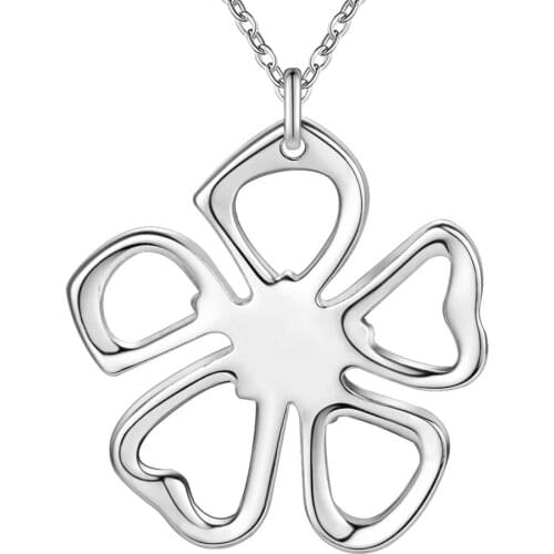 Wholesale Charm Silver Color Pendants For Women Jewelry Necklace Lady Fashion Jewelry Pendant Five Centers AN282/bamajrta