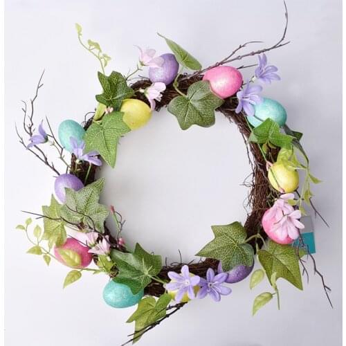 Easter decoration wreath10-30cm Home Decor Natural Rattan Wreath Easter Party Wreath Crafts Egg Decoration Spring Wedding Wreath
