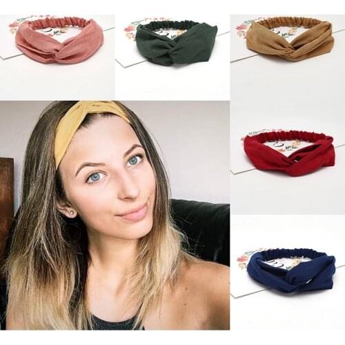 Women Summer Autumn Suede Headband Vintage Cross Knot Elastic Hair Bands Soft Solid Girls Hairband Hair Accessories
