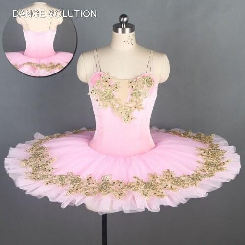 Pre-professional Pancake Tutu with Pink Velvet Bodice Woman & Children Stage Show Ballet Costumes Ballerina Dance Dress BLL108