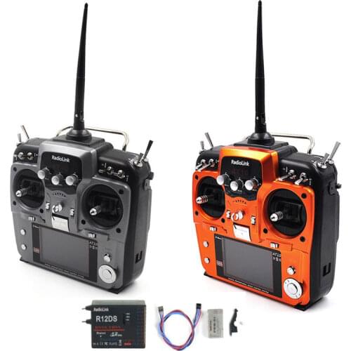 RadioLink AT10 II 2.4Ghz 12CH RC Transmitter with R12DS Receiver PRM-01 Voltage Return Module Battery for RC Quadcopte