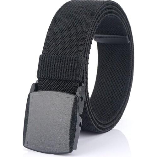 Wild jeans belt men do not need perforated canvas casual woven elastic elastic student smooth buckle belt